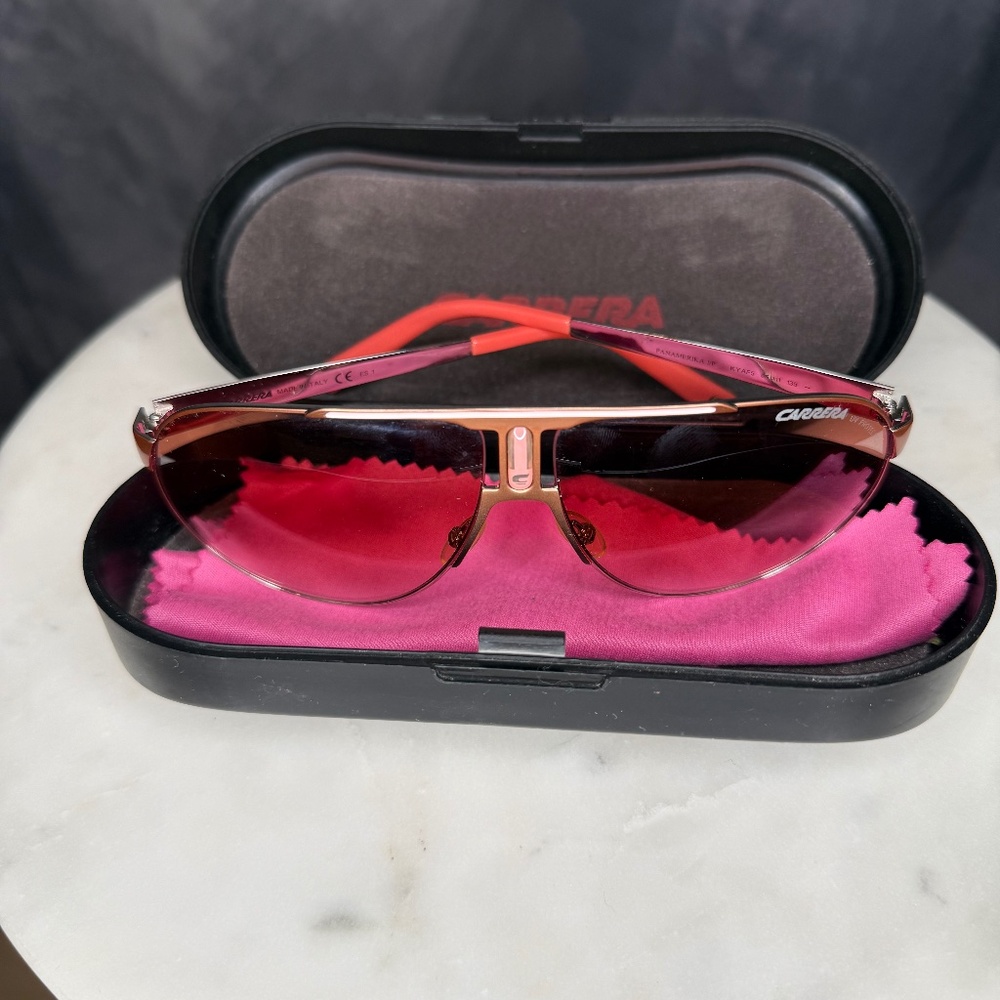 Carrera Men’s Aviator Rose Gold Sunglasses Rare Awesome Italian Classic